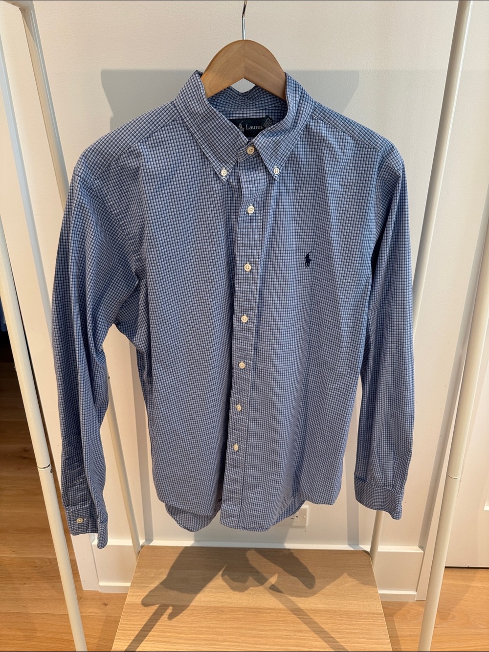 Ralph Lauren Light Blue Micro Gingham Button-Down Shirt